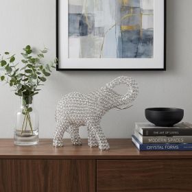 15" Silver Faux Crystal and Silver Tabletop Sculpture