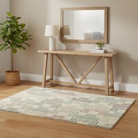 3' X 6' Ivory Multi Neutral Tone Scratch Indoor Area Rug