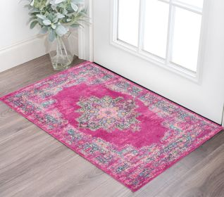 4' X 6' Fuchsia Power Loom Area Rug