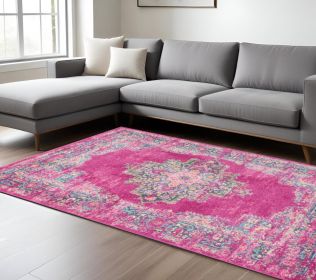 7' X 10' Fuchsia Power Loom Area Rug