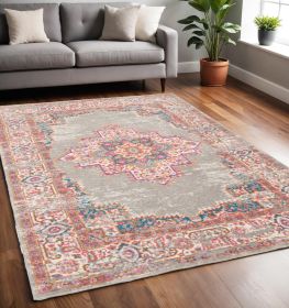 5' X 7' Gray Power Loom Area Rug