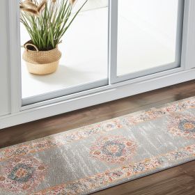 6' Gray Power Loom Runner Rug