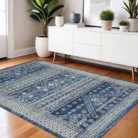 4' X 6' Navy Blue Power Loom Area Rug