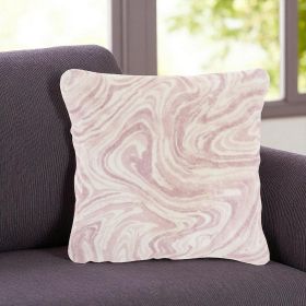 Pink Marbled Patterned Throw Pillow