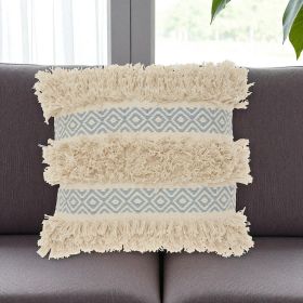 Blue Diamond Patterned Throw Pillow