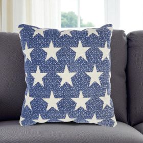 Navy Blue And Ivory Stars Throw Pillow