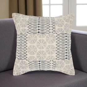 Indigo And Ivory Geometric Throw Pillow