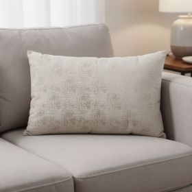 14" X 24" Beige Ombre Polyester Throw Pillow