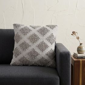 Light Gray Textured Diamonds Throw Pillow