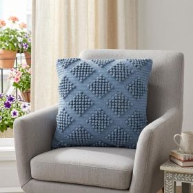 Soft Blue Textured Diamonds Throw Pillow