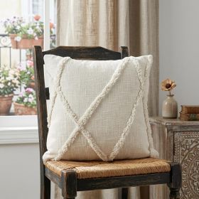 Boho Chic White Textured Lines Throw Pillow