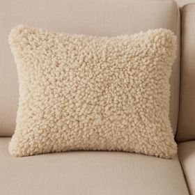 14" X 20" Beige Throw Pillow