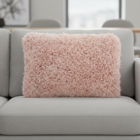 Mauve Knubby Plush Lumbar Throw Pillow