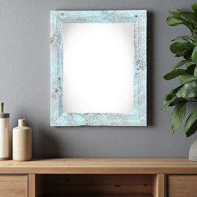 Rustic Farmhouse Light Aqua Blue Wood Frame