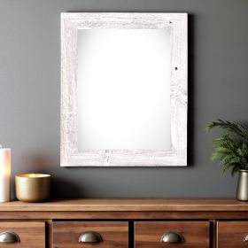 20" X 28" Rustic Farmhouse White Wash Wood Frame