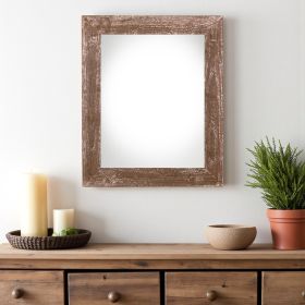 22" X 28" Rustic Farmhouse Brown Wood Frame