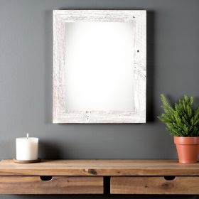 22" X 28" Rustic Farmhouse White Wash Wood Frame