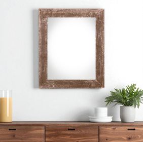 24" X 30" Rustic Farmhouse Brown Wood Frame