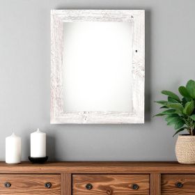 24" X 30" Rustic Farmhouse White Wash Wood Frame