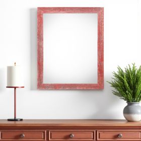 24" X 36" Rustic Farmhouse Red Wood Frame