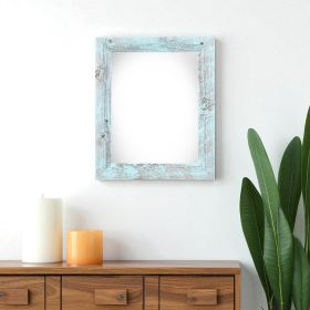 9" X 12"  Rustic Farmhouse Light Aqua Blue Wood Frame