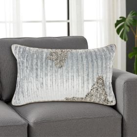 Periwinkle Embellished Lumbar Pillow
