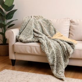 Brown Faux Fur Animal Print Plush Throw
