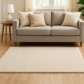 7' X 10' Modern Shag Ivory Indoor Area Rug