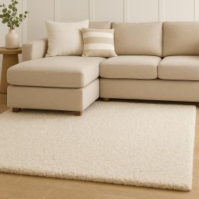 8' X 11' Modern Shag Ivory Indoor Area Rug