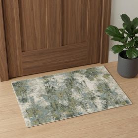 2' X 3' Blue Green Power Loom Area Rug