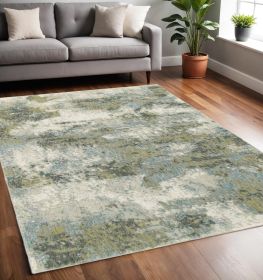 5' X 7' Blue Green Power Loom Area Rug