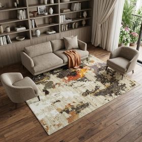 10' X 13' Beige and Black Power Loom Area Rug