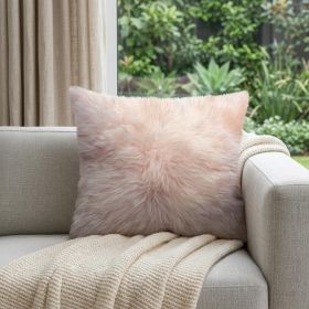 18" Blush Sheepskin Throw Pillow