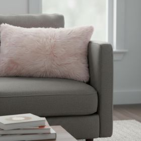 Blush Natural Sheepskin Lumbar Pillow