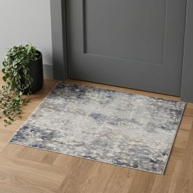 2' X 3' Navy And Beige Distressed Vines Scatter Rug