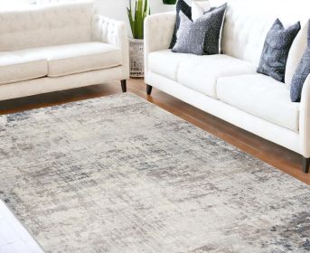 8' X 11' Navy Blue Distressed Striations Area Rug