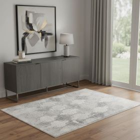 4' X 6' Gray Distressed Trellis Pattern Area Rug
