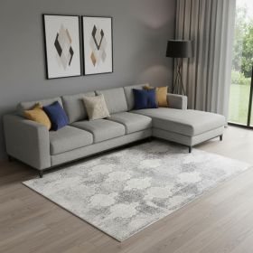 8' X 11' Gray Distressed Trellis Pattern Area Rug