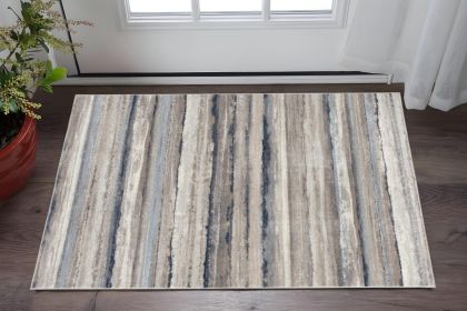 2' X 5' Blue Striped Area Rug