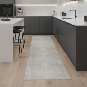 2' X 8' Modern Gray Distressed Runner Rug