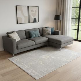 8' X 11' Modern Gray Distressed Area Rug
