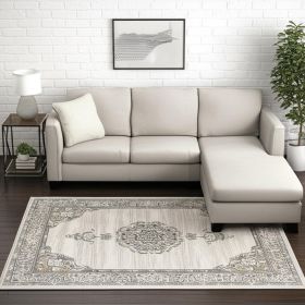 8' X 11' Cream Oriental Area Rug