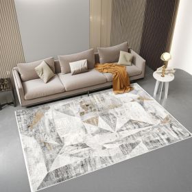 5' X 8' Gray Distressed Prism Modern Area Rug