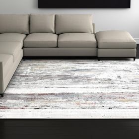7' X 10' Gray Abstract Irregular Blocks Area Rug