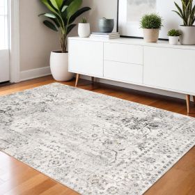 4' X 6' Beige Oriental Area Rug