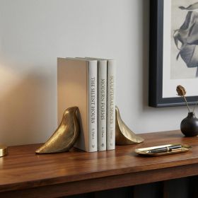 Rustic Antiqued Gold Dove Bookends