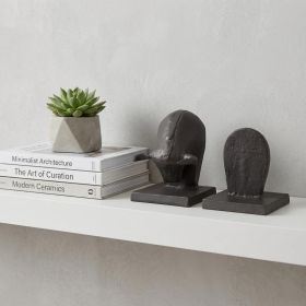 Black Cast Aluminum Raging Bull Bookends