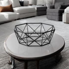 Black Geometric Metal Centerpiec Bowl
