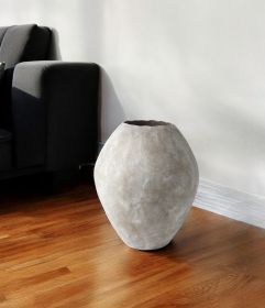 Kyros Natural Wash 28" Earthy Ceramic Oval Vase