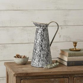 Petite Black And White Textured Jug Vase
